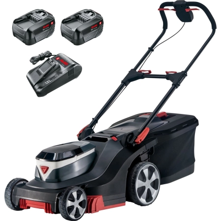 AL-KO 38.2 LI 18V PREMIUM Akumulatorowa kosiarka z koszem (zestaw 2x5,0Ah/3,0A) / 18V / 5Ah / 38cm / 400m² / 38.2 LI 18V