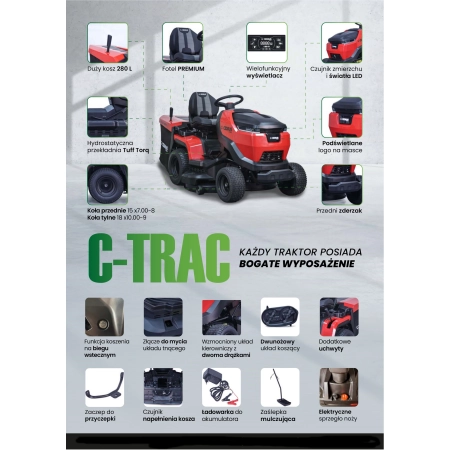 CEDRUS C-TRAC-93HC PREMIUM Spalinowy traktorek kosiarka samojezdna