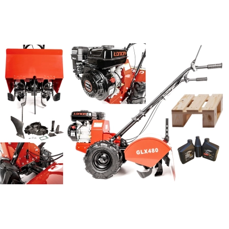 CEDRUS GLX480 Glebogryzarka 48cm silnik LONCIN H200 6,5KM + Zestaw do orania RGL54 + Olej Loncin 1,4L