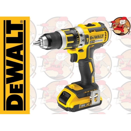 DCD795D2-QW DEWALT Kompaktowa wiertarko-wkrętarka z udarem XR 2,0 Ah Li-Ion 18 V z silnikiem bezszczotkowym DCD 795 D2