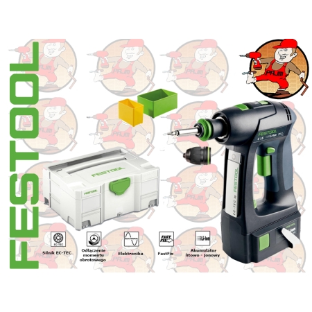 C15 Li-Basic Akumulatorowa wiertarko-wkrętarka 14,4V 5,2Ah Festool C 15 Li-Basic nr. 564603