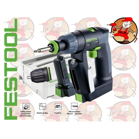 CXSLi2,6-Plus Akumulatorowa wiertarko-wkrętarka 10,8V 2,6Ah Festool CXS Li 2,6-Plus nr. 564531