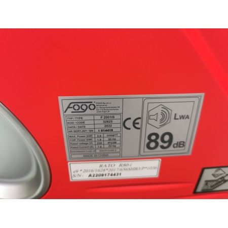 F2001IS FOGO Agregat prądotwórczy tabliczka znam.