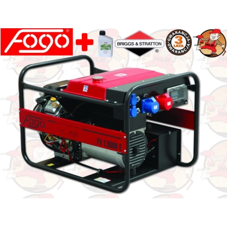FV13000E Agregat prądotwórczy FOGO 12,3kVA 230/400V z silnikiem Briggs&Stratton i rozrusznikiem FV 13000 E + GRATIS*