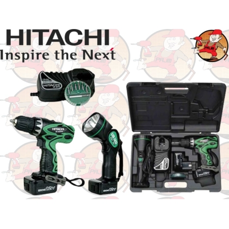 DS12DVF3 RA Wiertarko-wkrętarka w walizce z latarką HITACHI 12V 1,5Ah DS12DVF3RA