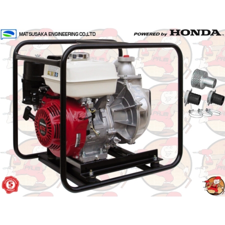 QP205SLT Pompa spalinowa ciśnieniowa MATSUSAKA z silnikiem HONDA GX240 480 l/min 9,5 ATM 2" + GRATIS* QP 205 SLT 5 lat gwarancji