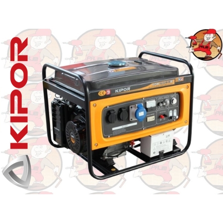 KGE6500E Agregat prądotwórczy jednofazowy benzynowy 5.0kVA/5.5kVA 11.4 km ( z KG390GE) KIPOR KGE 6500 E