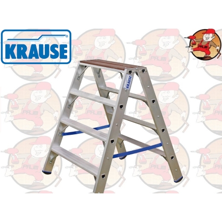 123862 KRAUSE STABILO drabina dwustronna z drewnianą nakładką wysokość robocza 2,45 m 4 stopnie