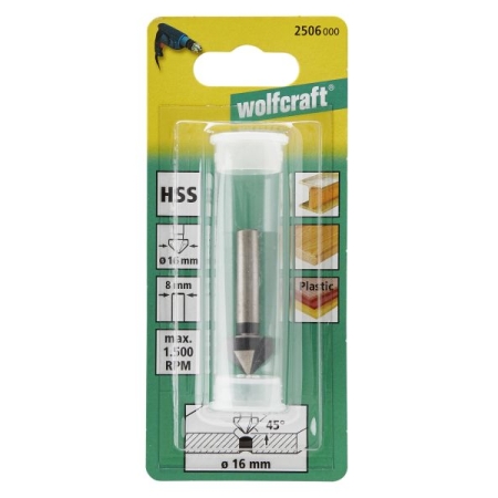Pogłębiacz 16 mm Wolfcraft - HSS WF2506000