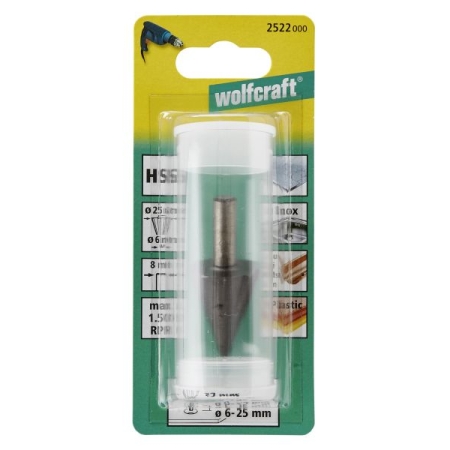 Frez do otworów 6 - 24 mm Wolfcraft - HSS, trzpień 8 mm WF2522000