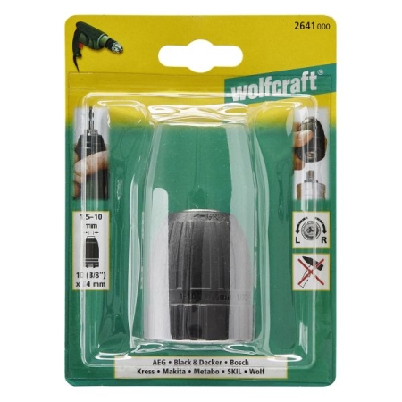 Uchwyt wiertarski szybkomocujący 1,5 - 10 mm Wolfcraft - 10 (3/8”) - 24 - Economy line WF2641000