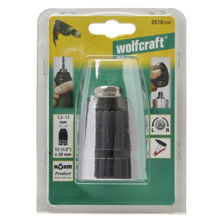Uchwyt wiertarski szybkomocujący 1,5 - 13 mm Wolfcraft - 13 (1/2”) - 20 WF2618000