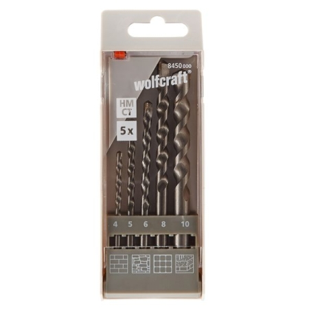 Zestaw wierteł do kamienia 4 - 10 mm Wolfcraft [5 szt.] WF8450000