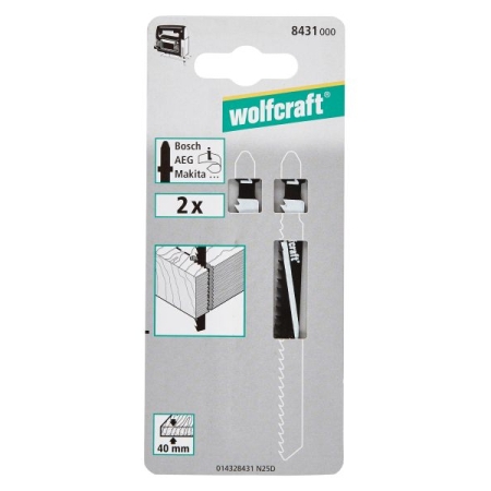2 brzeszczoty Wolfcraft - uchwyt T, 75 mm - szybkie i zgrubne cięcie WF8431000