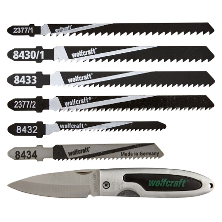 Zestaw 11 brzeszczotów Wolfcraft - uchwyt T, + nóż składany WF2377000