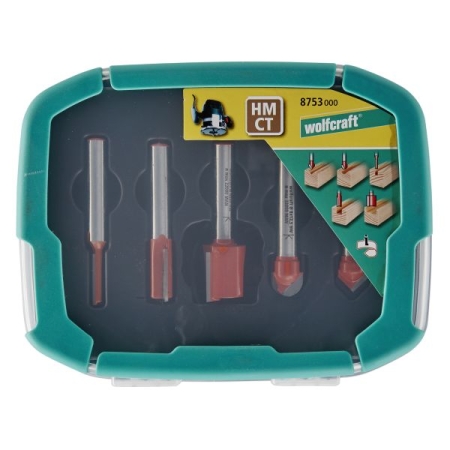 Zestaw frezów do rowków Wolfcraft [5 szt.] WF8753000