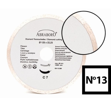 Tarcza diamentowa do płytek 125 x 22/5,5 ABRABORO N13, standard AB12500013