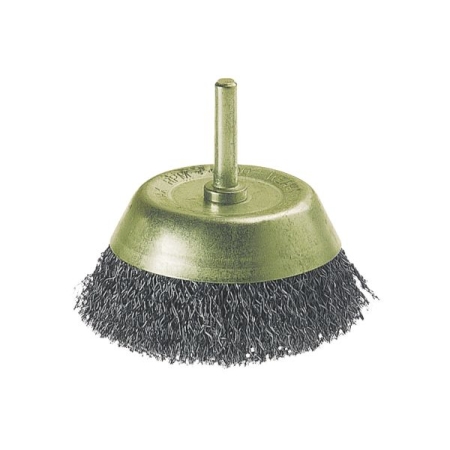 Szczotka doczołowa 75 mm Wolfcraft - drut falisty, trzpień WF8473000
