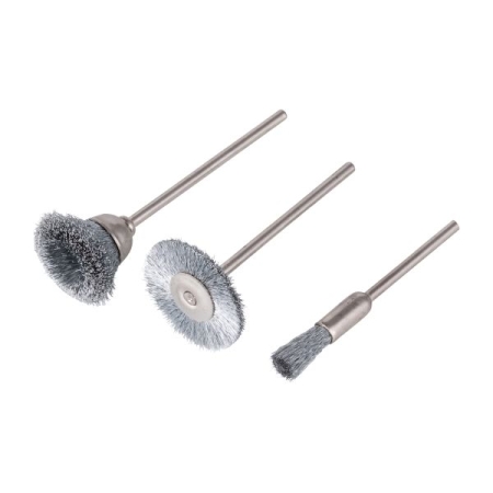 Zestaw mini szczotek drucianych Wolfcraft - drut ze stali nierdzewnej [3 szt.] WF2747000