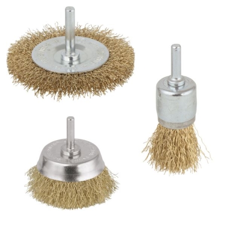 Zestaw szczotek drucianych Wolfcraft - drut mosiężny [3 szt.] WF2739000