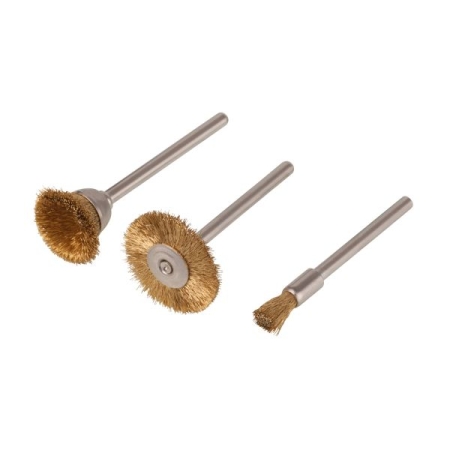 Zestaw mini szczotek drucianych Wolfcraft - drut mosiężny [3 szt.] WF2740000