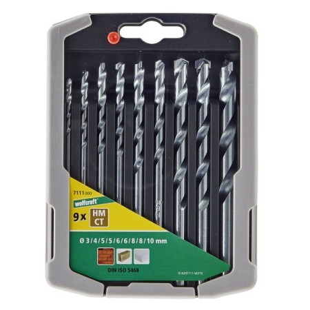 Zestaw wierteł do kamienia 3 - 10 mm Wolfcraft [9 szt.] WF7111000