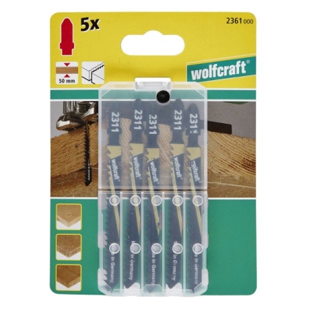 5 brzeszczotów Wolfcraft - uchwyt T, szybkie, zgrubne cięcia WF2361000