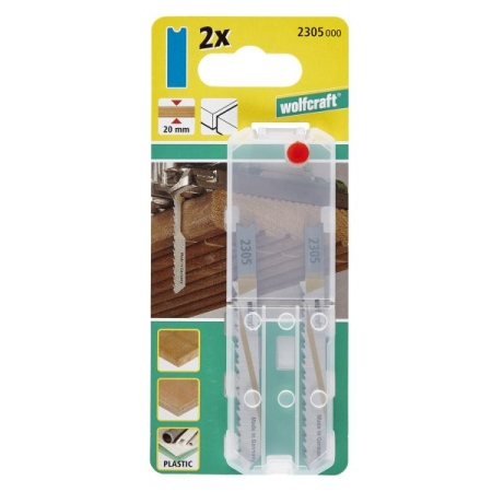 2 brzeszczoty Wolfcraft - uchwyt U, 20 mm, dokładne czyste cięcia WF2305000