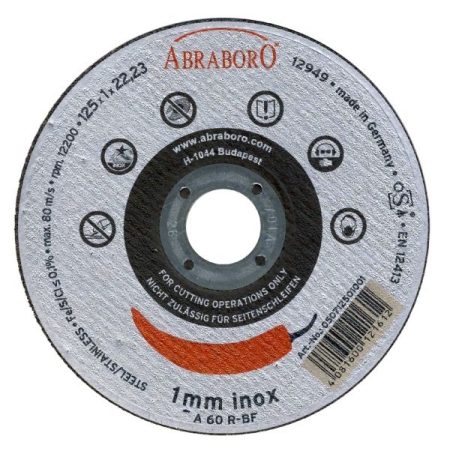 Tarcza korundowa 125 x 1.0 ABRABORO, inox Quality AB12501001