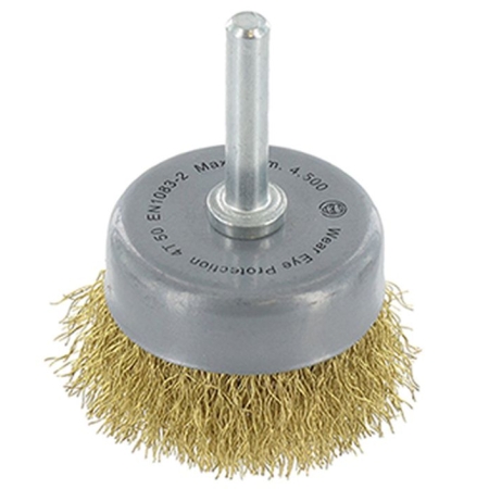 Szczotka doczołowa 50 mm ABRABORO - drut mosiężny, trzpień AB99428220