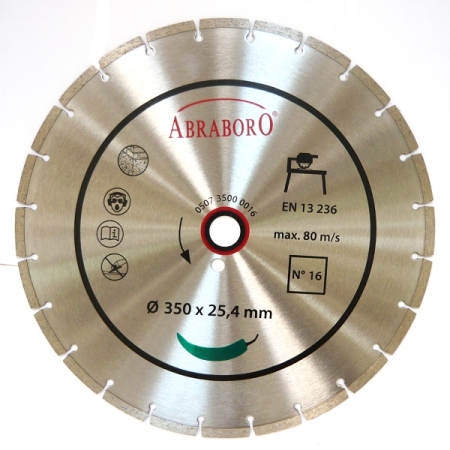 Tarcza diamentowa 350 x 25,4/7 ABRABORO N16, standard AB35000016