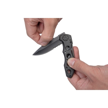 Nóż składany z ostrzem ząbkowanym Wolfcraft WF4289000