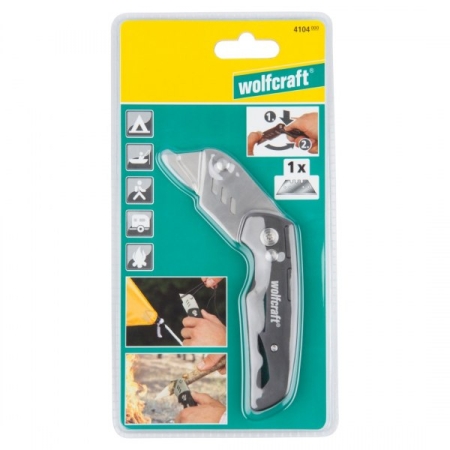 Nóż Wolfcraft składany z ostrzem trapezowym WF4104000