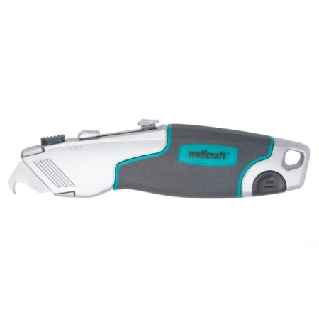 Nóż Profi Wolfcraft, dwuostrzowy, z ostrzami trapezowym i hakowym WF4200000