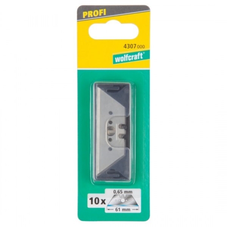 Ostrza trapezowe Profi Wolfcraft, szerokość: 61mm / grubość: 0,65mm- (op. 10 szt.) WF4307000