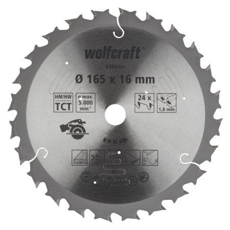 Tarcza HM do pilarek akumulatorowych Wolfcraft Fi165 WF6343000