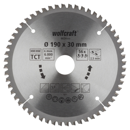 Tarcza HM do pilarek ręcznych Wolfcraft Fi 190x30 WF6624000