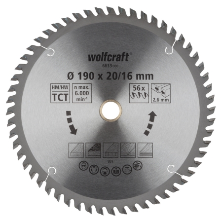 Tarcza HM do pilarek ręcznych Wolfcraft Fi 190 ( seria pomarańczowa) WF6633000
