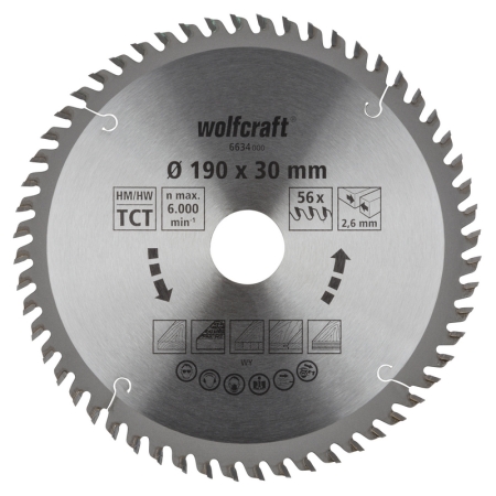Tarcza HM do pilarek ręcznych Wolfcraft Fi 190x30 ( seria pomarańczowa) WF6634000