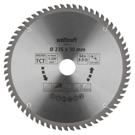 Tarcza HM do pilarek ręcznych Wolfcraft Fi 235 ( seria pomarańczowa) WF6635000