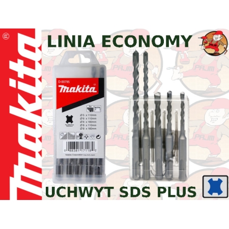 D-00795 MAKITA Zestaw 5szt wiertłeł 2-ostrzowych do betonu ECONOMY SDS PLUS