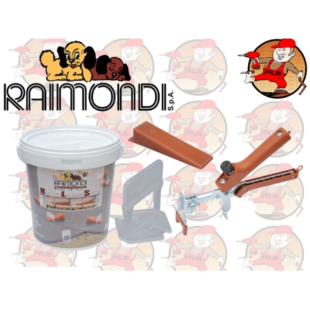 Zestaw do poziomowania dla płytek od 3 mm do 12 mm Raimondi - 180KIT100