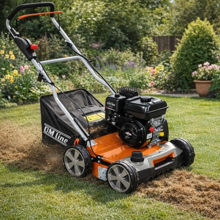 OM LINE WE40B 2w1 Wertykulator spalinowy 40cm w ogrodzie