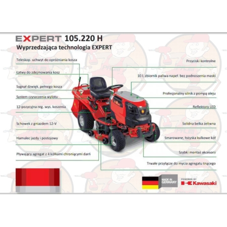 EXPERT 92.160H Kosiarka samojezdna (traktorek) z koszem WOLF-GARTEN 92cm silnik 18.0 K.M Kawasaki EXPERT 92.160 H (kat. 13HG91WE650 ) + GRATIS*