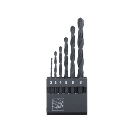 Zestaw wierteł do metalu HSS-R DIN 338 2 - 8 mm ABRABORO [6 szt.] AB14000610