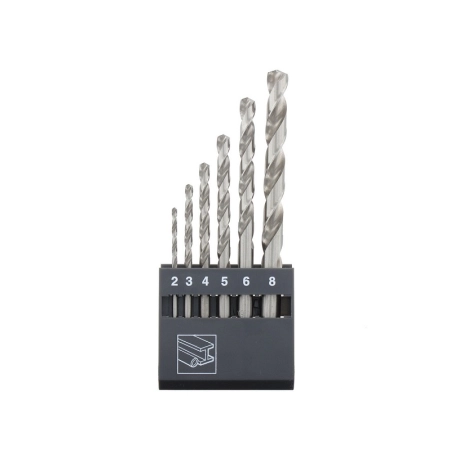Zestaw wierteł do metalu HSS-GS DIN 338 2 - 8 mm ABRABORO [6 szt.] AB14100610