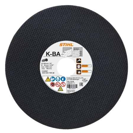 STIHL Ściernica K-BA Ø 350mm/14" / karborund C24R-BF 100 m/s / 08350207001 STIHL Ściernica K-BA Ø 350mm/14" / karborund C24R-BF 100 m/s / 08350207001