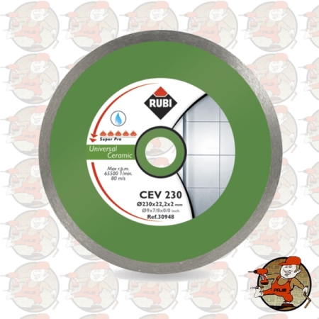 CEV180PRO Ref.25912 Tarcza diamentowa uniwersalna do materiałów ceramicznych, obrzeże ciągłe Rubi CEV 180 PRO