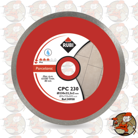 CPC230 PRO Ref.30958 Tarcza diamentowa do gresu porcelanowego, obrzeże ciągłe Rubi CPC 230 PRO