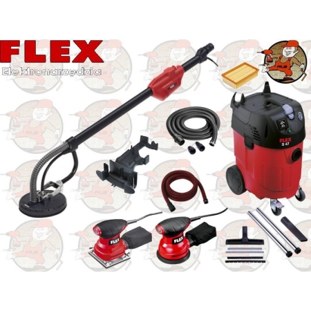 WSE500+S47+MS713+XS713 + wąż + adapter na S47 Żyrafa, szlifierka do gipsu Flex WSE 500, ZESTAW PROMOCYJNY 0505